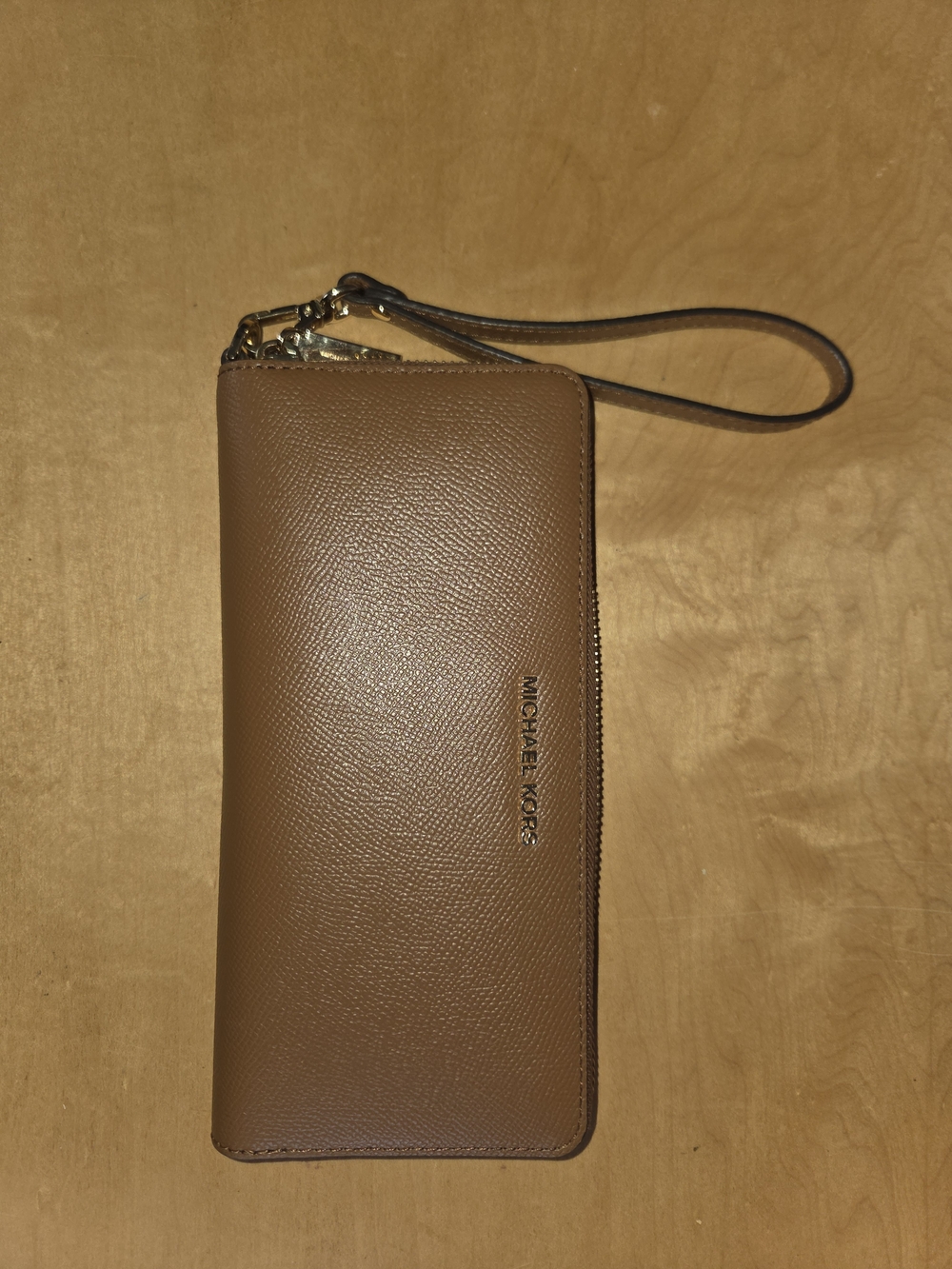Michael Kors Women's Brown Leather Zip Wrist Wallet